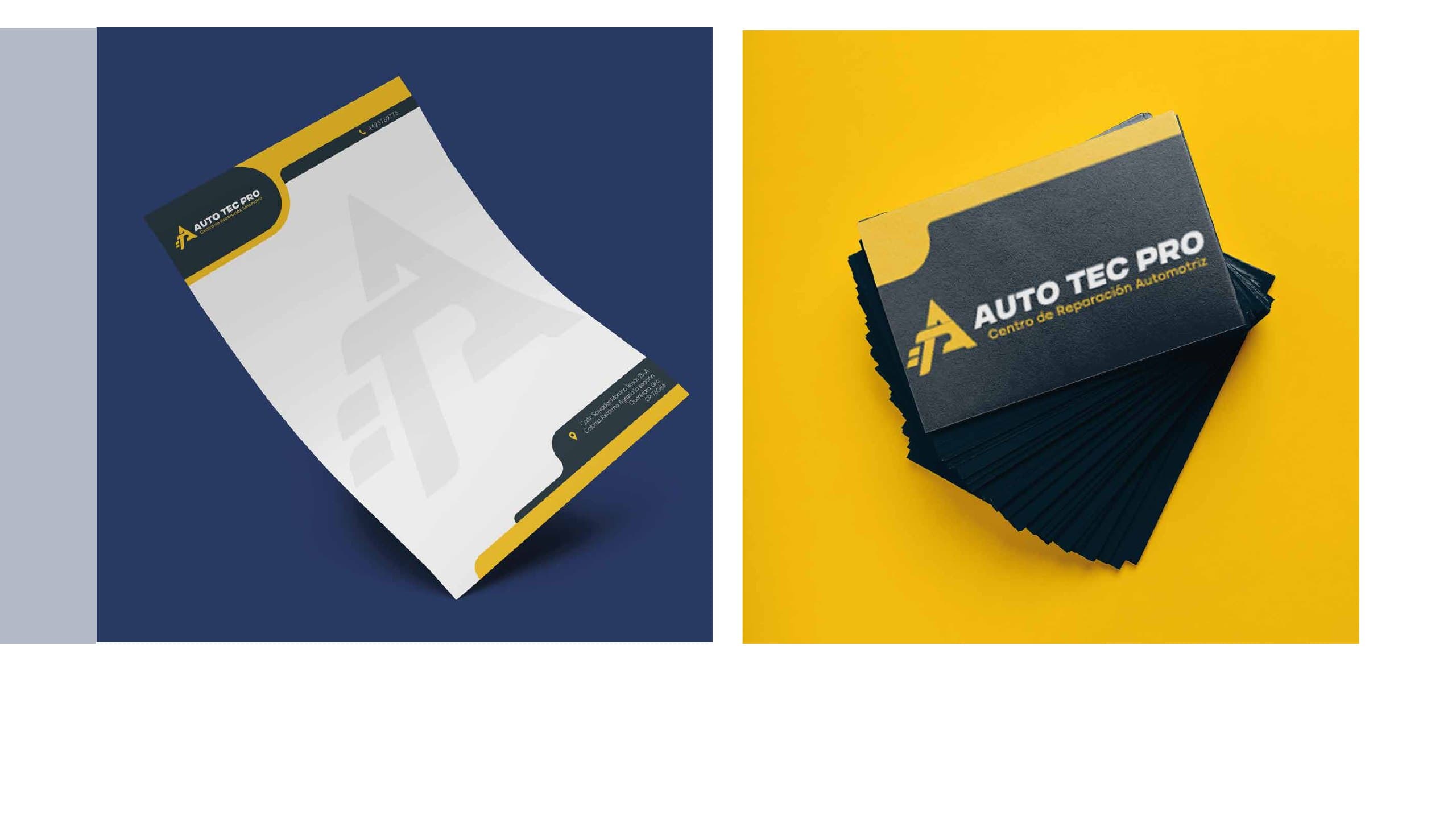 Hoja membretada y tarjetas, de Auto Tec Pro