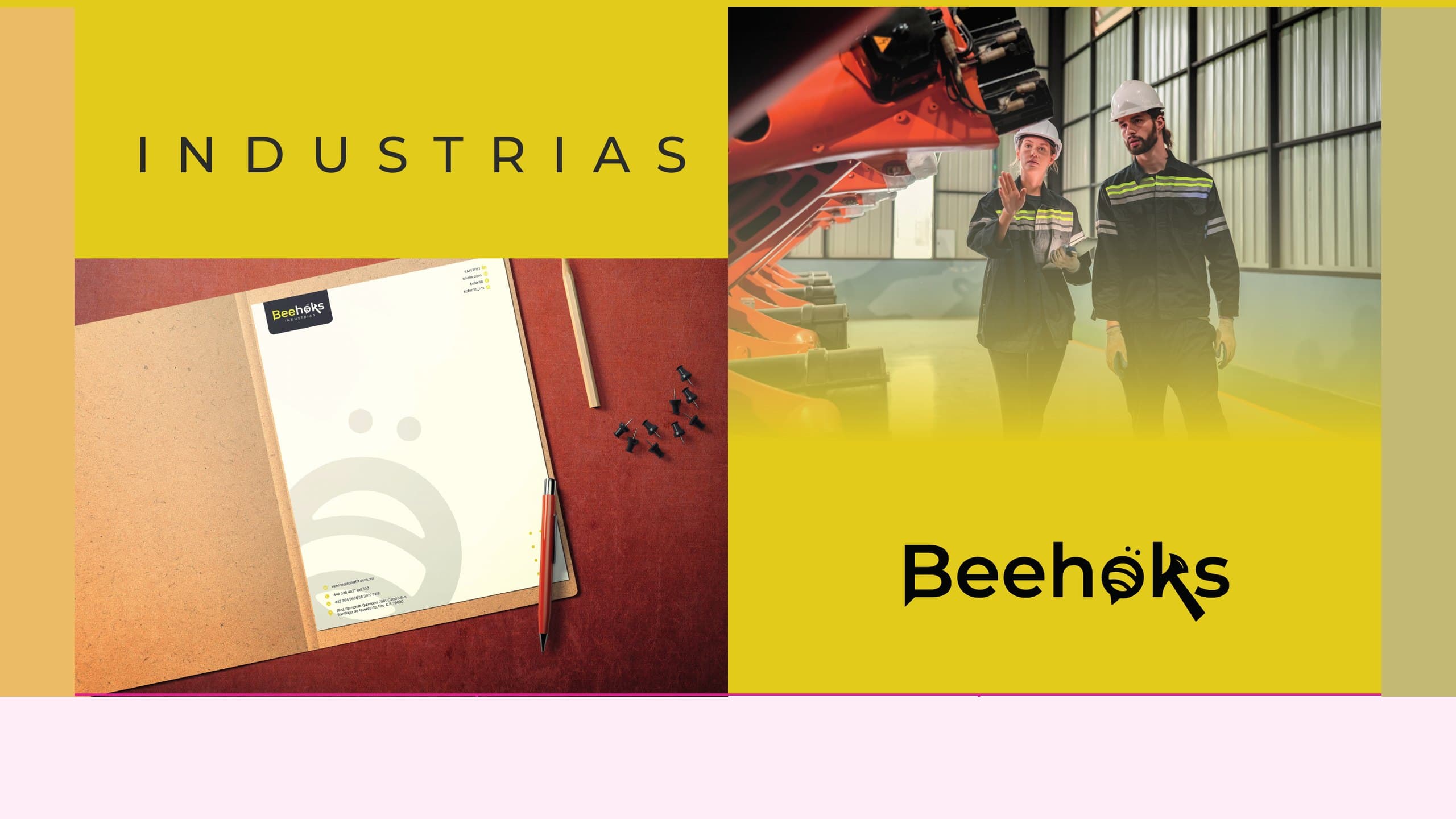 Papelería y aplicaciones de BeeHoks Industrias