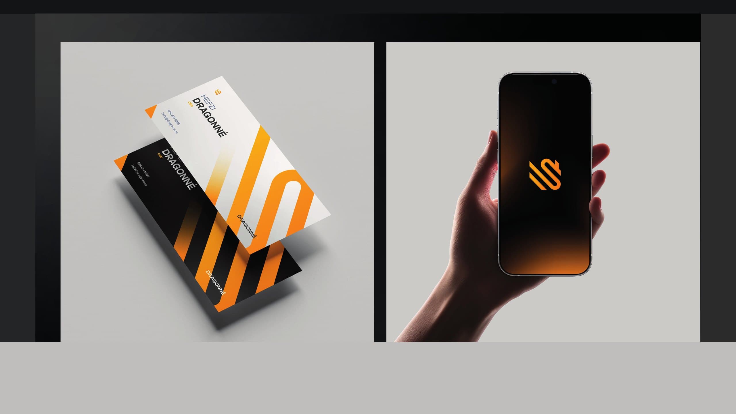 Tarjetas, papelería y aplicaciones digitales de Dragonné