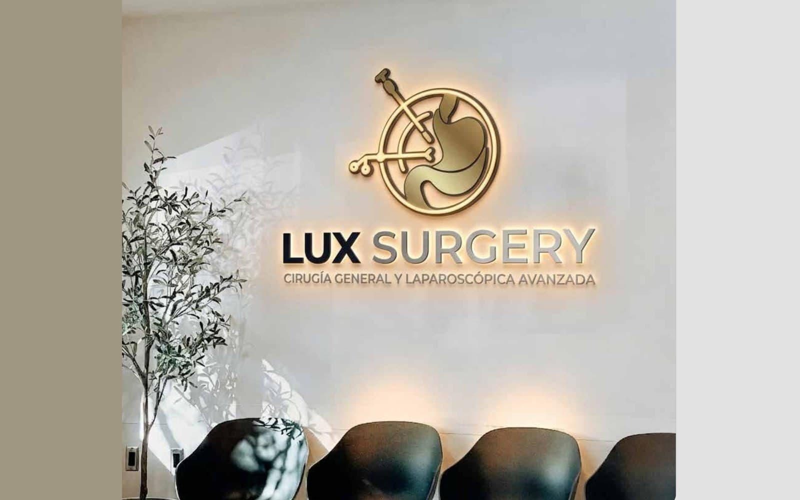Letrero de la sala de espera, de Lux Surgery