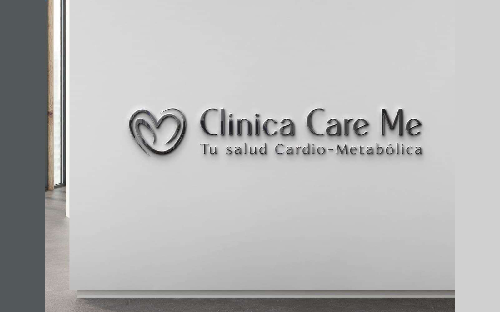 La marca en la recepción, de Clínica Care Me