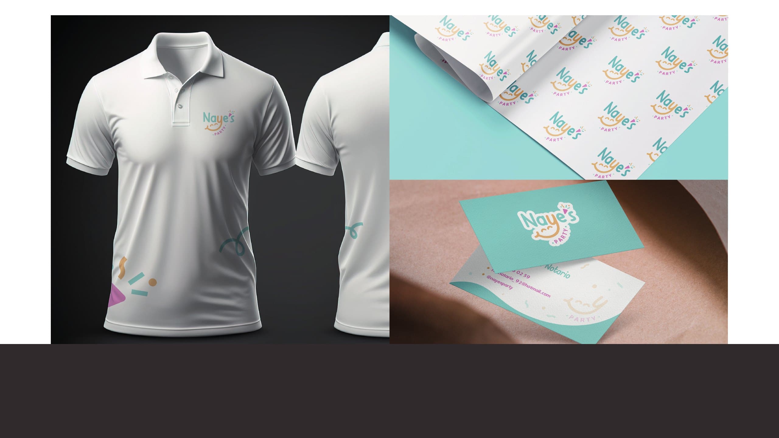 Playera, papel y tarjetas, de Naye's Party
