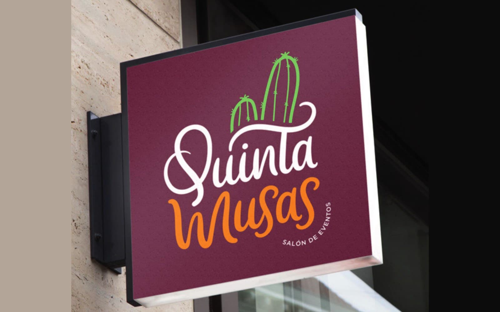 Letrero del salón de eventos, de Quinta Musas
