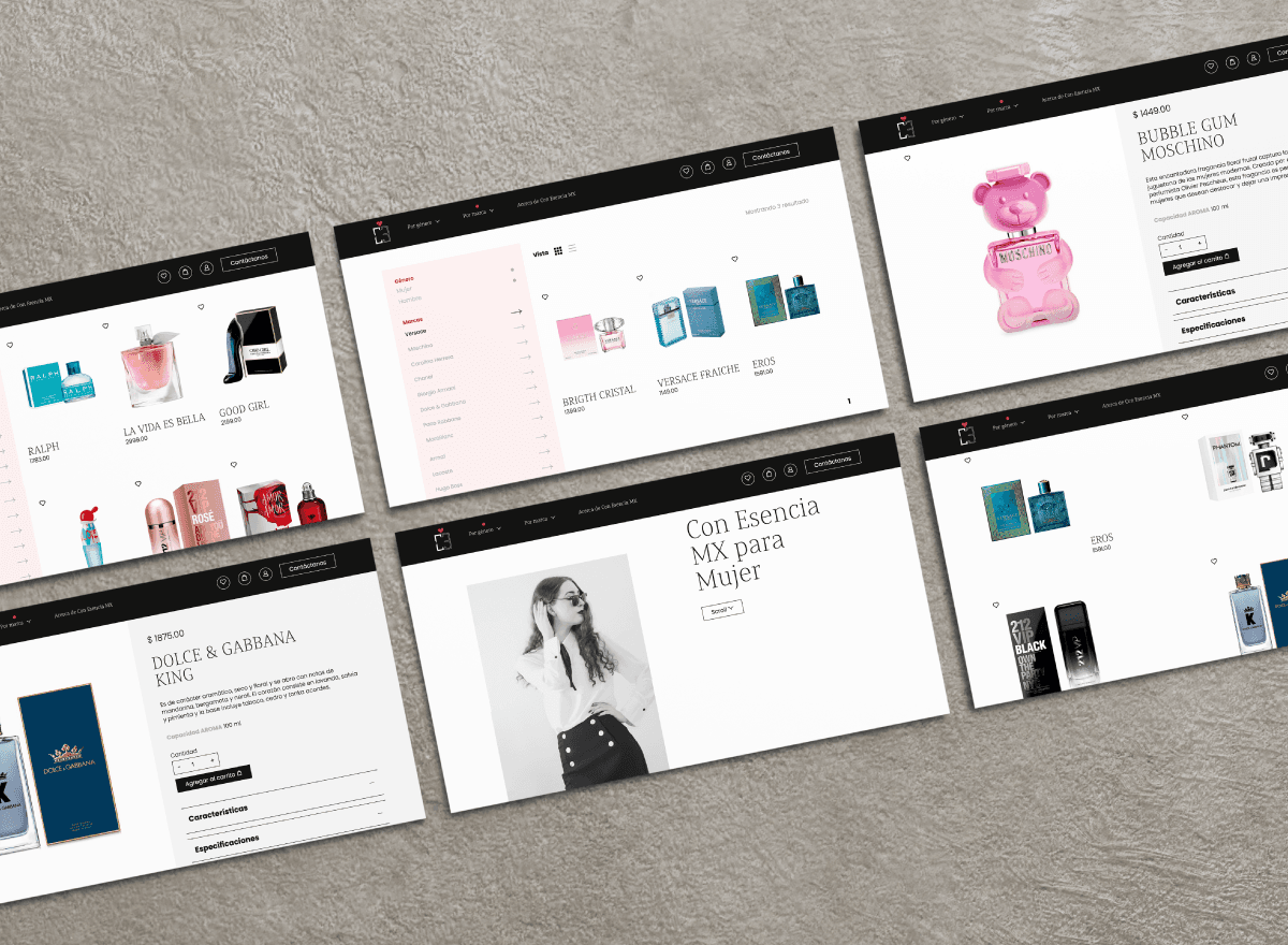 Sitio web de CON ESENCIA MX