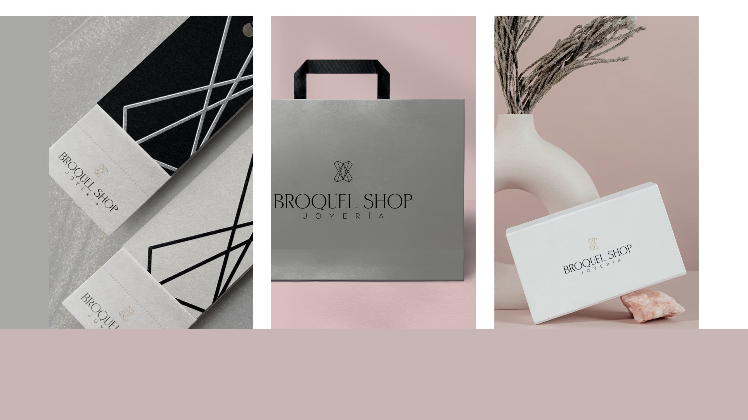 Bolsa y tarjetas de la marca, de Broquel Shop