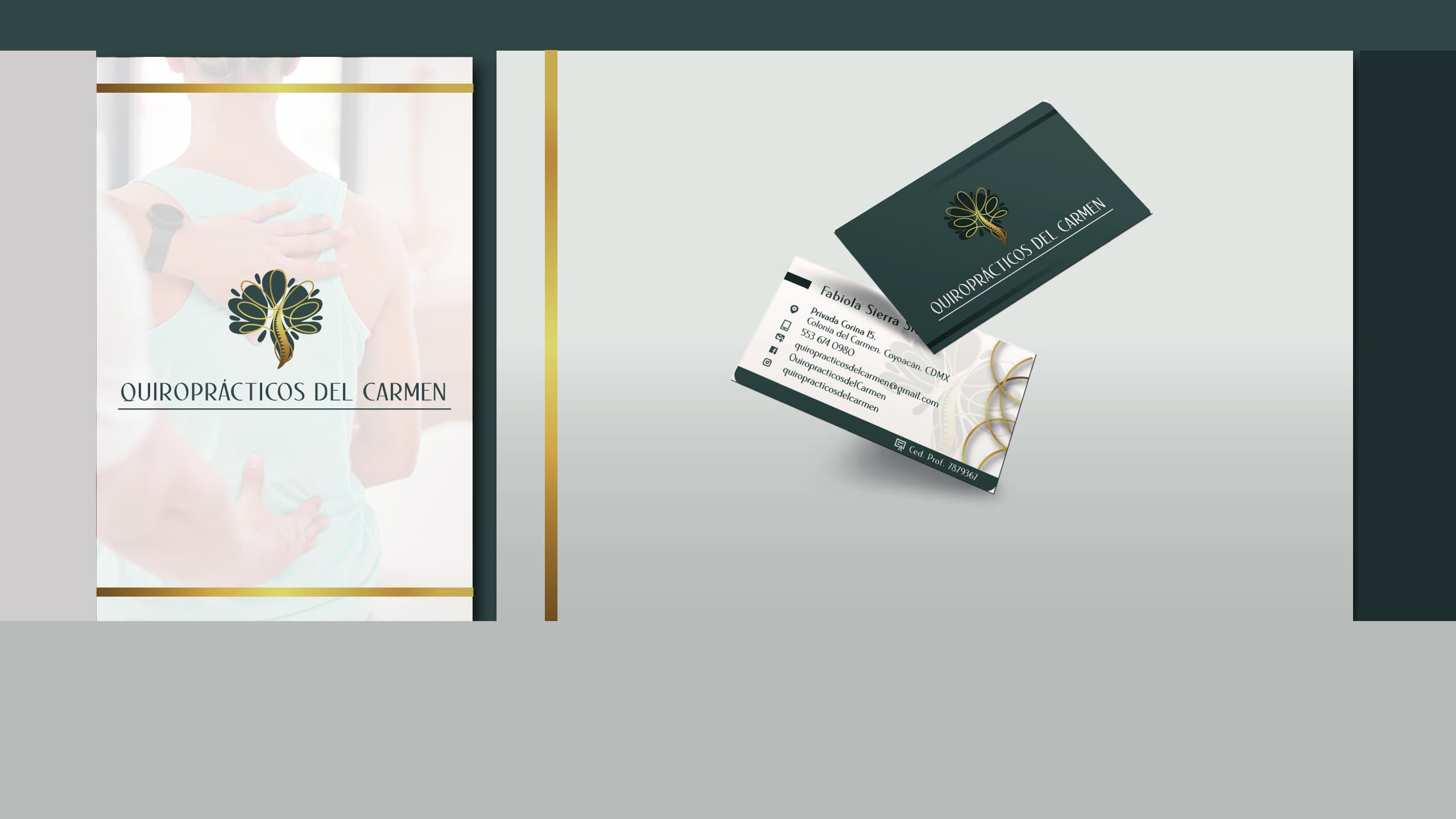 Cuadro de la recepción y tarjetas, de Quiroprácticos del Carmen