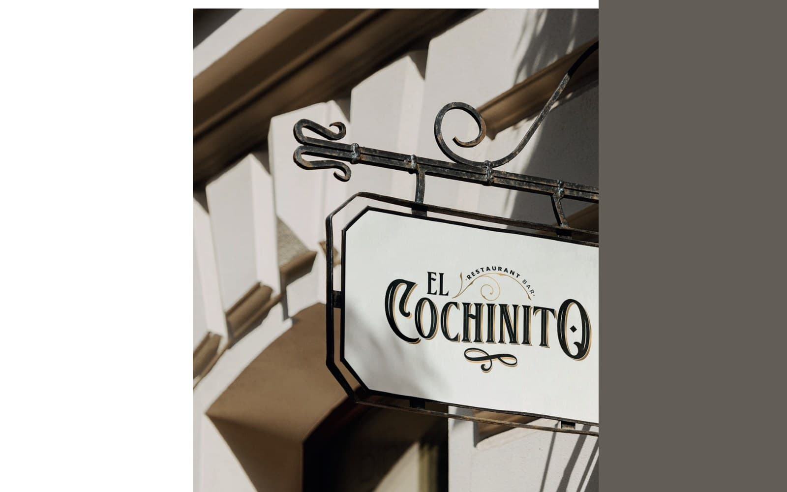 Letrero de la fachada, de El Cochinito
