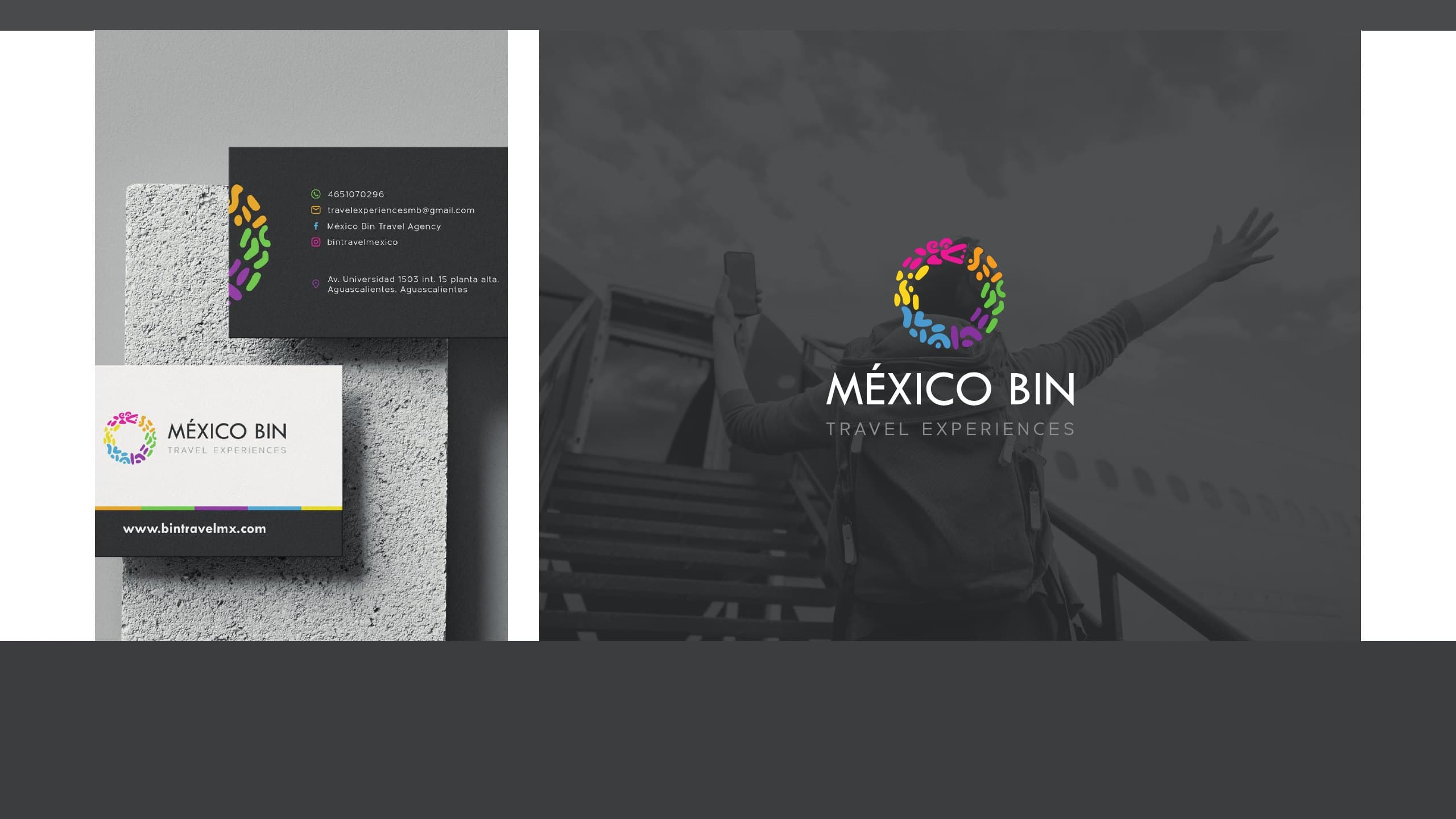 Tarjetas y la marca en el viaje, de México Bin
