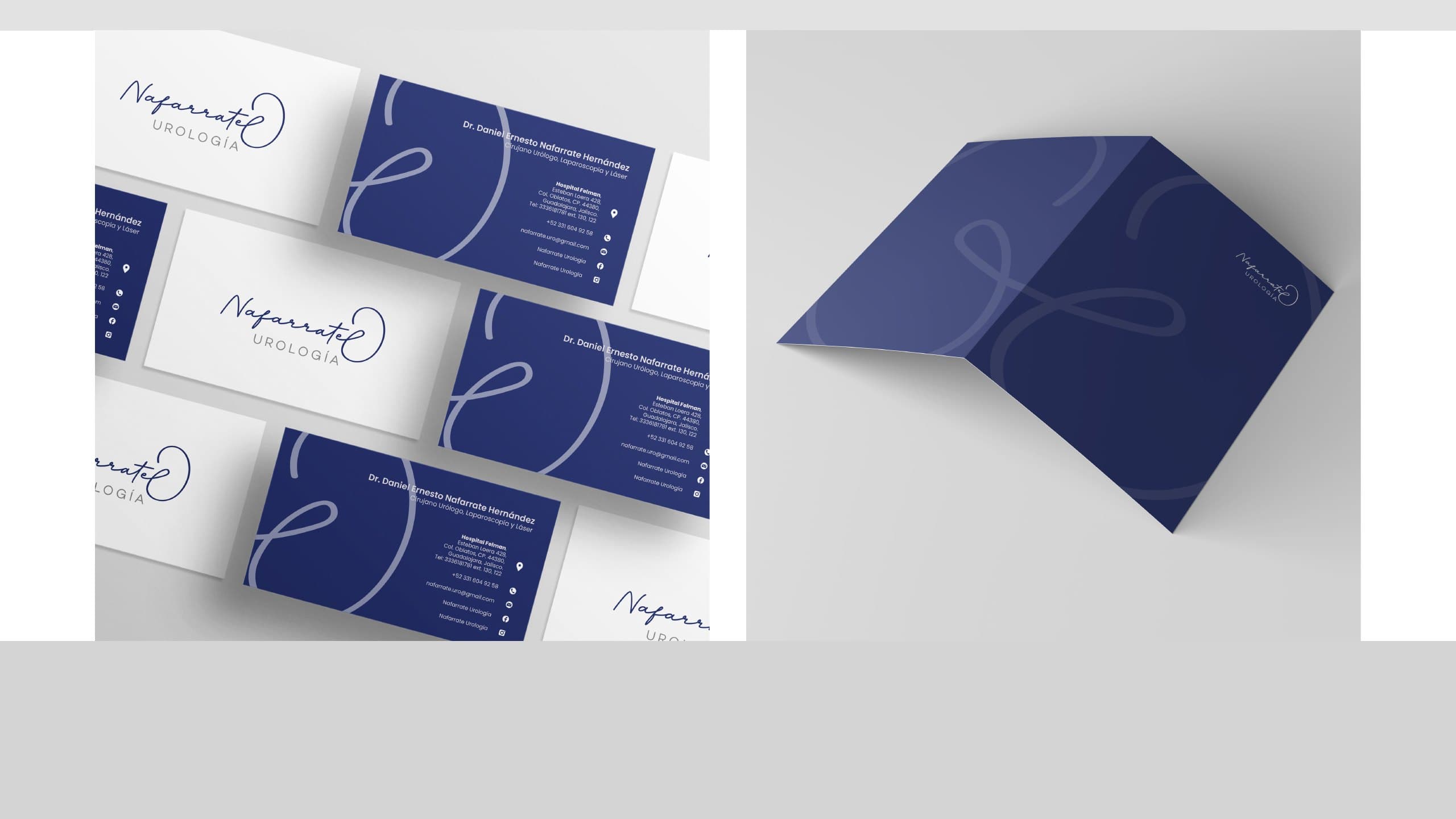 Tarjetas de la marca, de Nafarrate Urología