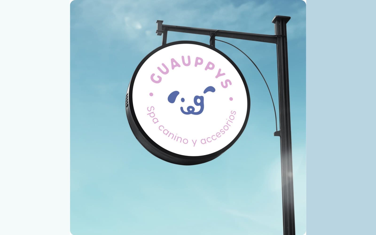 Letrero colgante del spa canino, de Guauppy’s